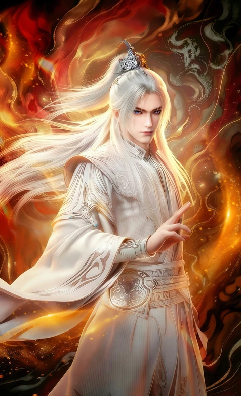 王林问鼎皮肤·火焰流光国漫风 玄幻手机壁纸