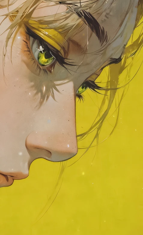 二次元少女·黄绿眼眸金发 唯美插画风高人气壁纸