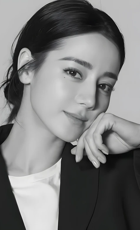 迪丽热巴·优雅知性 黑白简约风 高质感肖像