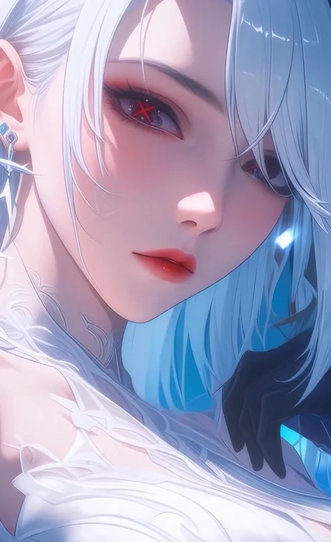 精致纹路白发角色·唯美二次元风动态手机壁纸（热门款）