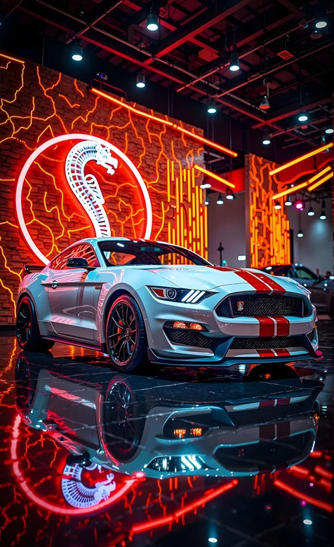 福特野马谢尔比·赛博朋克霓虹风 超炫汽车壁纸