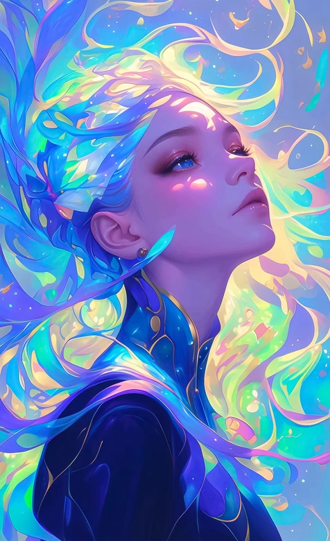 梦幻流体少女·炫彩唯美风 高热度竖屏壁纸精选