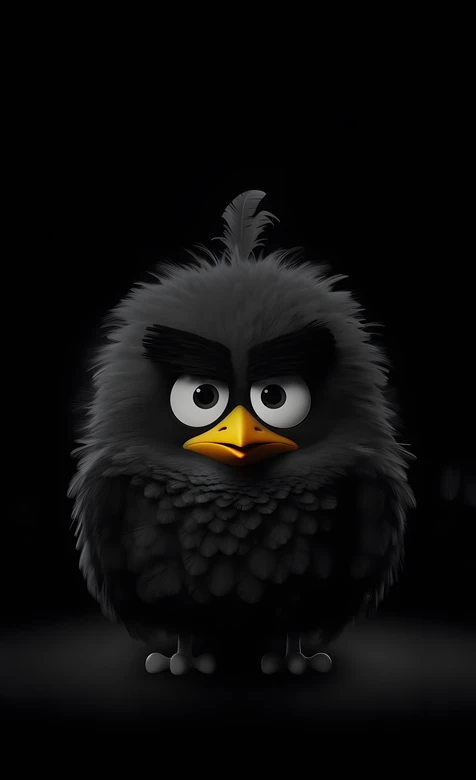 愤怒的小鸟黑色幼崽·暗黑萌系 热门卡通手机壁纸