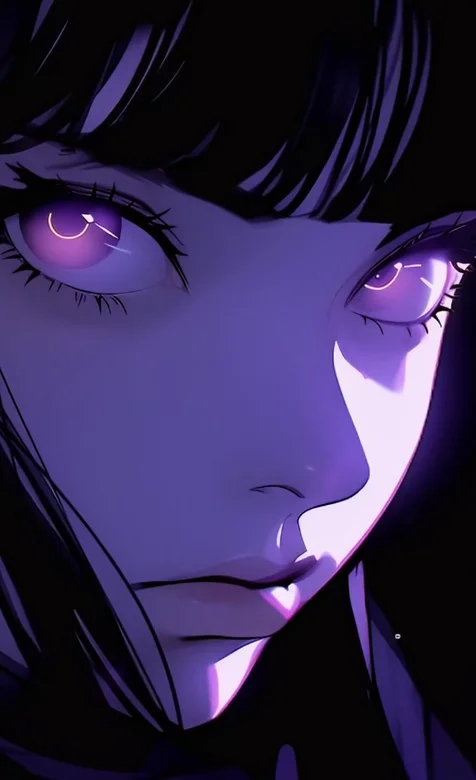 神秘紫眸少女·暗黑二次元风 动态手机壁纸优选