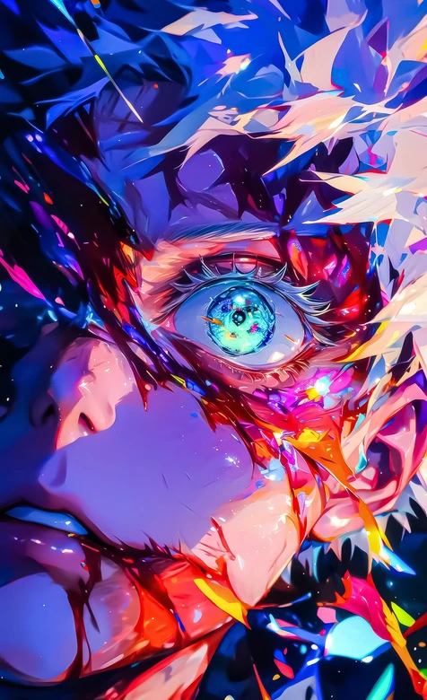五条悟·六眼破碎炫彩风 二次元动漫壁纸（高热度炫彩动漫壁纸）