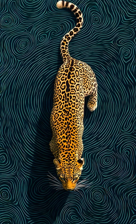花豹·抽象漩涡纹理背景 艺术风手机壁纸推荐