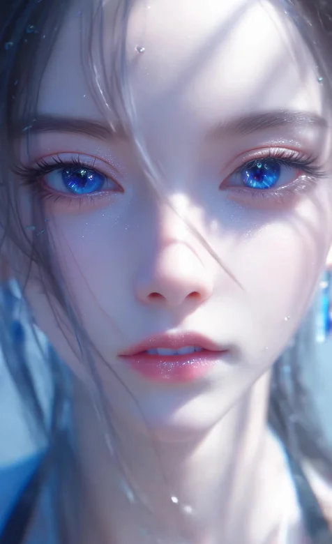 水漾灵动少女·水珠发丝灵动·唯美写实动态手机壁纸