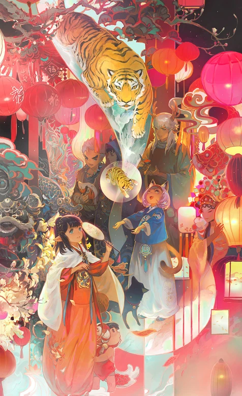 国风国漫春节贺岁·猛虎古风人物盛宴 2025春节壁纸