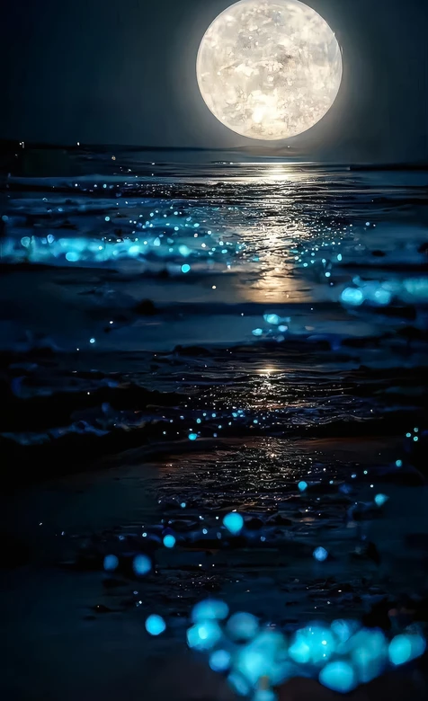 月夜海滩·蓝眼泪荧光海 唯美梦幻治愈风