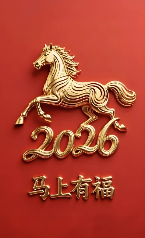 2026金骏马·国风吉祥风 马上有福2026生肖马壁纸