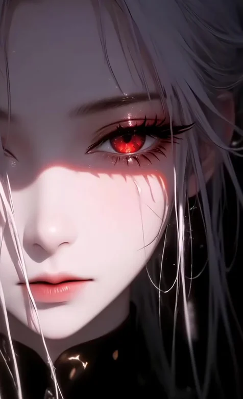 银发红眼少女·暗黑唯美风 超高清动态手机壁纸