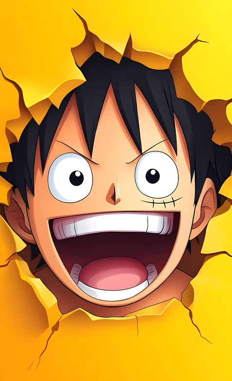 蒙奇·D·路飞破墙呐喊 海贼王二次元热血动漫壁纸