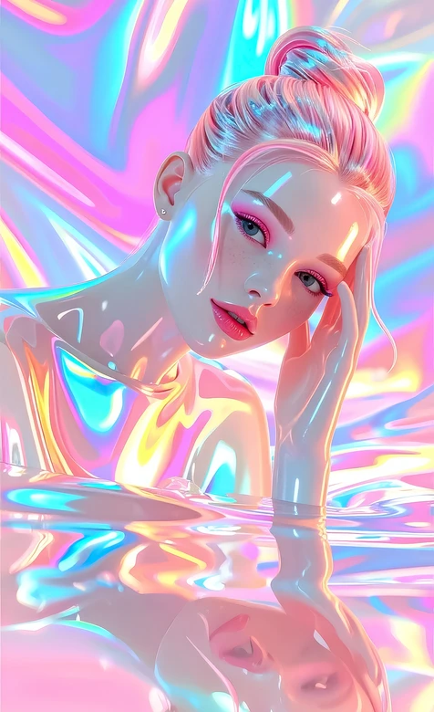 炫彩拟人少女·赛博朋克风 潮流手机壁纸优选