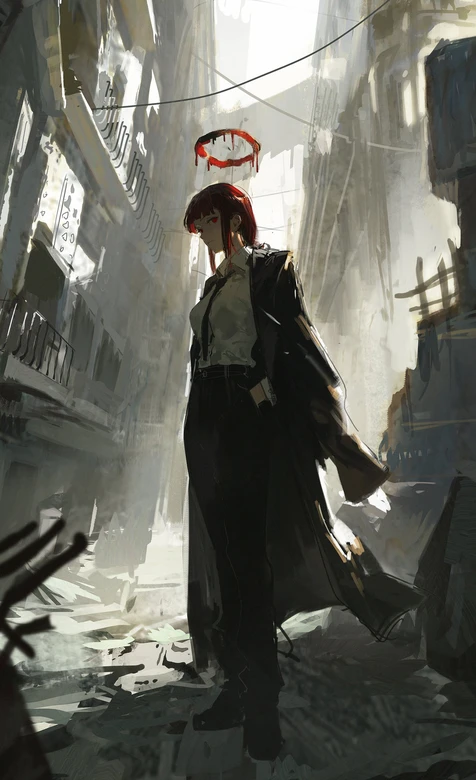 玛奇玛·血色光环 暗黑废土风《电锯人》手机壁纸