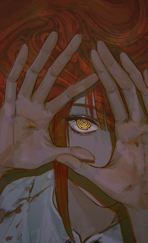 红发螺旋金瞳·暗黑奇幻国漫风手机壁纸