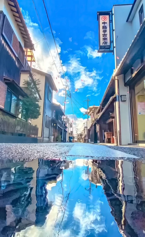 日式古街·唯美倒影 日系街道治愈系壁纸