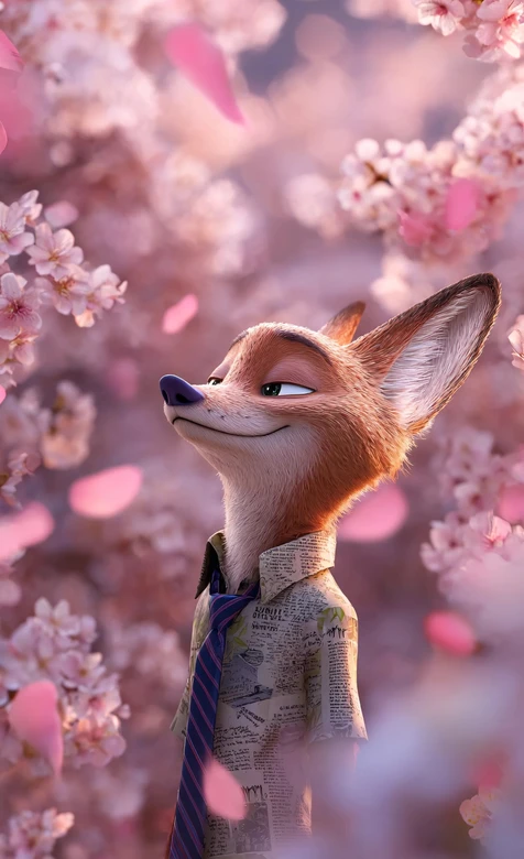 尼克·王尔德 樱花落舞唯美风 热门动画角色壁纸