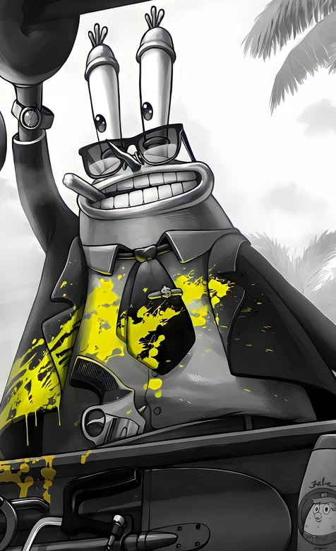 蟹老板·黑帮暗黑风（海绵宝宝）潮酷手机壁纸