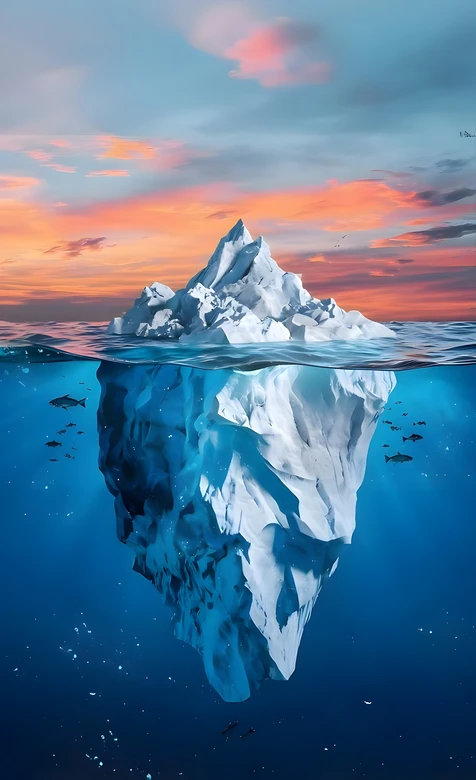 海洋冰山（海面+水下）·唯美梦幻 治愈系风景手机壁纸