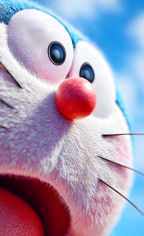 哆啦A梦·毛绒写实质感 动漫手机壁纸热款