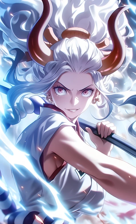 大和·牛角雷电战姿 二次元海贼王动漫壁纸（高人气动漫角色壁纸）