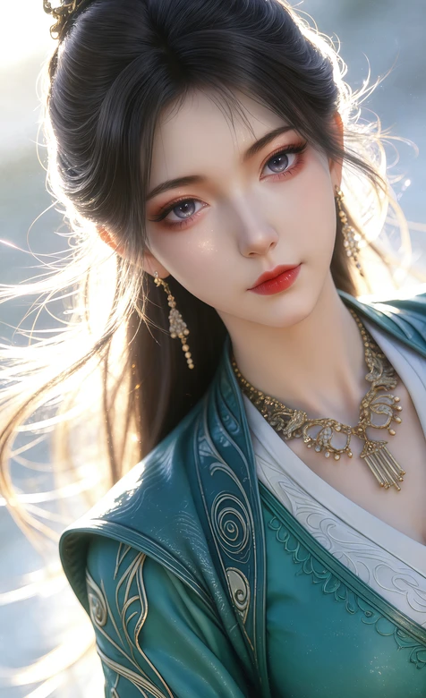 古风仙侠美女慕沛灵·绿衣金饰 仙气氛围感手机壁纸