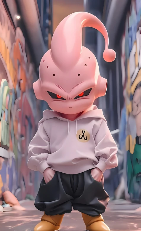 魔人布欧·凶戾眼神 潮酷街头风（七龙珠动漫潮酷手机壁纸）