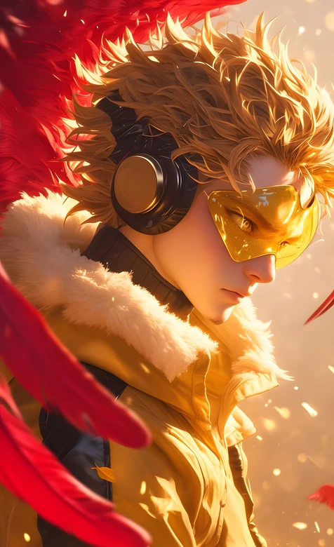 霍克斯·红色羽翼（我的英雄学院）写实动漫手机壁纸