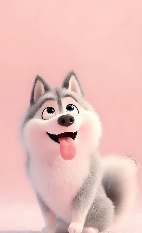 拟人化哈士奇·软萌治愈风 萌系宠物手机壁纸