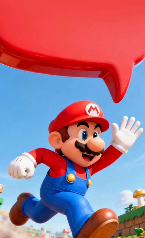 马里奥·奔跑招手 卡通3D 超级马里奥游戏冒险壁纸