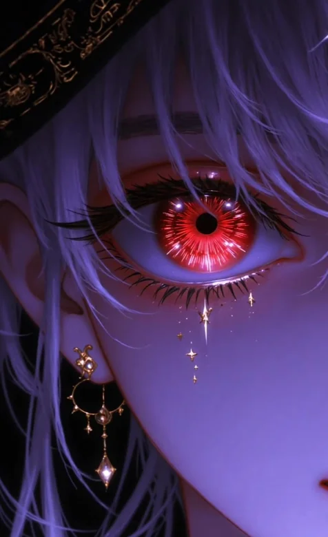 银发红瞳星泪垂落 暗黑唯美动漫人物动态壁纸（高热度：动漫红瞳动态壁纸）