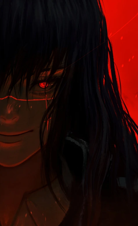 暗黑风动漫人物·红瞳泣泪眼镜 高热度暗黑系手机壁纸