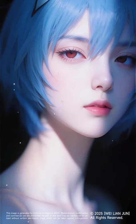 绫波丽·蓝发写实唯美 新世纪福音战士动态壁纸