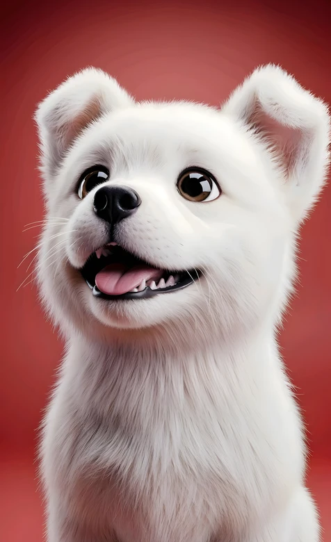 萌系写实拟真白色小狗·治愈感拉满 热门手机壁纸