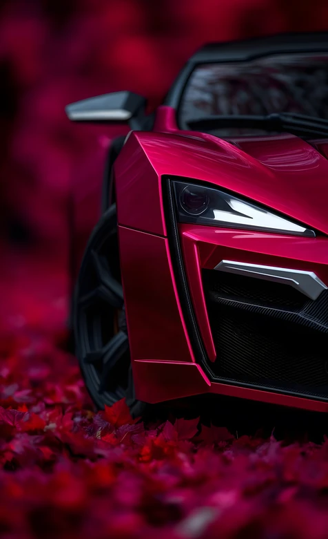 莱肯超跑·奢华写实风 红叶簇拥超高清手机壁纸