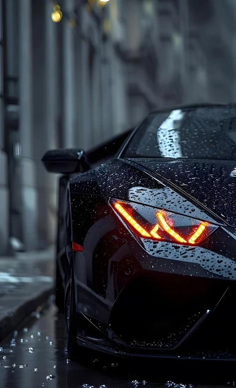 兰博基尼超跑·暗黑雨夜风 超跑手机壁纸