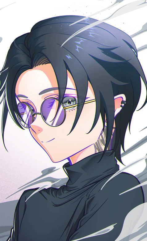 黑短发圆眼镜帅哥·二次元国漫风·小众帅气壁纸