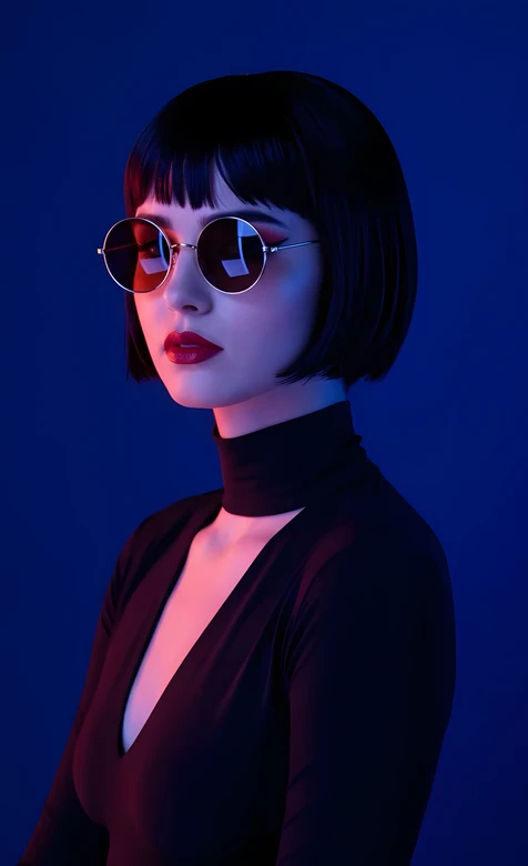 短发墨镜女性·赛博朋克暗黑风·时尚个性手机壁纸