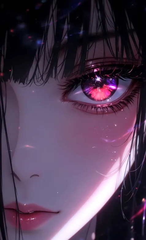 二次元美少女·星空眼眸 唯美梦幻风动态手机壁纸