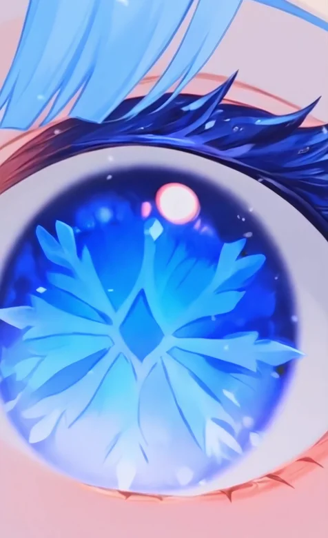 原神·冰晶雪花眼眸 二次元唯美动态手机壁纸