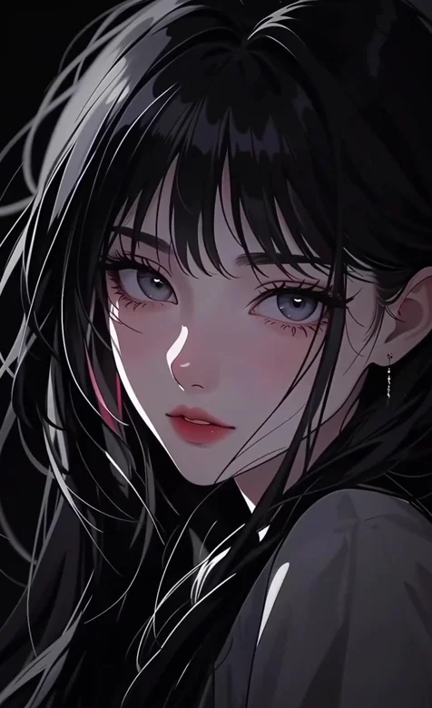 暗黑系闭眼垂眸少女 高人气动态手机壁纸