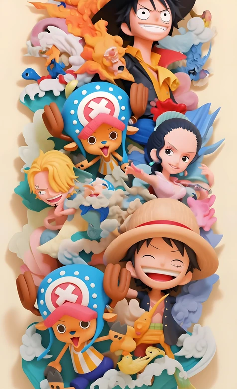 海贼王路飞乔巴山治罗宾 3D立体卡通冒险壁纸 高人气动漫壁纸