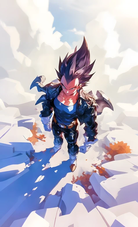 贝吉塔·黑皮夹克 二次元风 龙珠热血壁纸