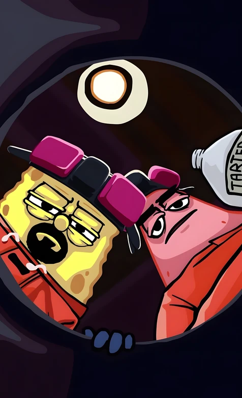 海绵宝宝·派大星暗黑拟人囚犯造型 手机壁纸热款