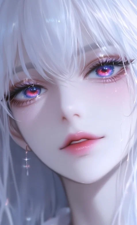 白发美少女·幻彩眼眸 唯美CG动态手机壁纸 二次元