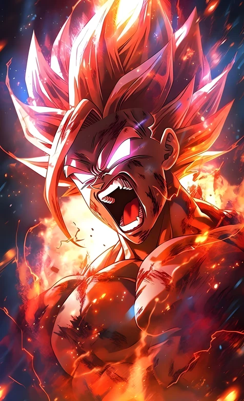 孙悟空·超级赛亚人伤痕怒吼 龙珠热血动漫壁纸