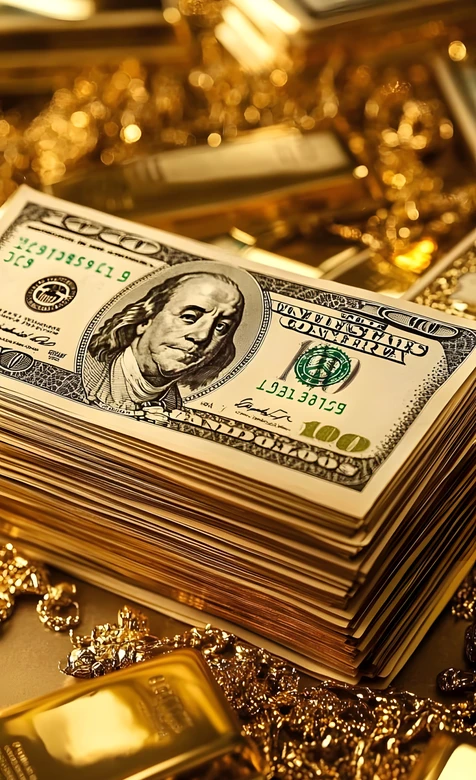 本杰明·富兰克林百元美钞 奢华写实财富风手机壁纸