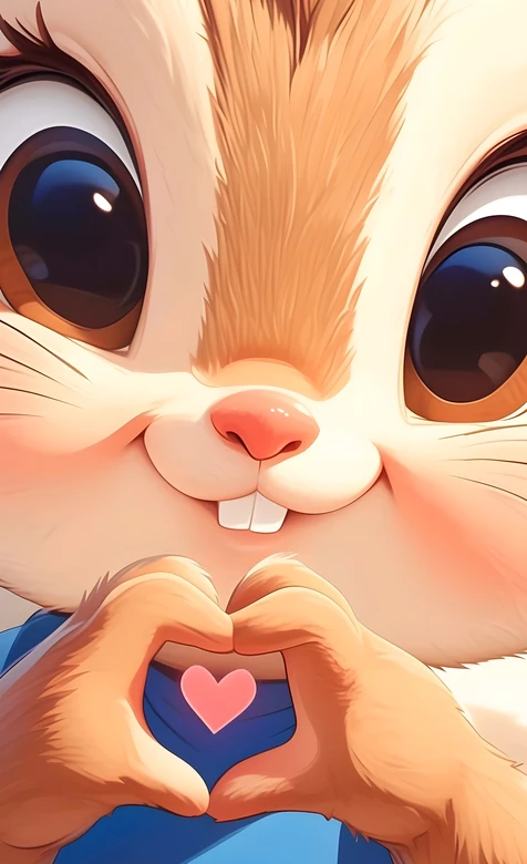 治愈系卡通松鼠·比心萌态 暖萌手机壁纸（超萌宠物壁纸）