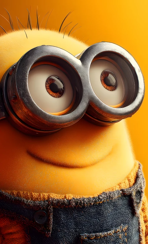 小黄人·双眼镜片萌态 写实风《神偷奶爸》手机壁纸