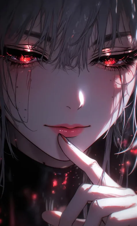暗黑二次元动漫角色·红瞳泣血氛围感动态手机壁纸
